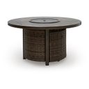 The appearance of Drakes Beach Outdoor Fire Pit Table In Dark Brown designed by Signature Design by Ashley in the transitional interior design. This dark brown piece of furniture was selected by 1StopBedrooms from Drakes Beach Collection to add a touch of cosiness and style into your home. Sku: P760-776. Material: Wood.