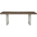 The appearance of Draper Dining Table designed by Bernhardt in the transitional interior design. This sable brown/gray mist piece of furniture was selected by 1StopBedrooms from Logan Square Collection to add a touch of cosiness and style into your home. Sku: 303224B. Material: Steel. Table Top Shape: Rectangular. Size: 42" x 84".