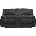Draycoll Double Power Reclining Loveseat With Console In Slate