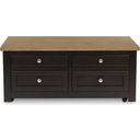The appearance of Drazmine Lift-Top Coffee Table In Brown designed by Signature Design by Ashley in the transitional interior design. This brown piece of furniture was selected by 1StopBedrooms from Drazmine Collection to add a touch of cosiness and style into your home. Sku: T734-20. Material: Wood.