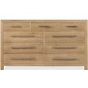 Driftwood Nine-Drawer Dresser In Light Wood