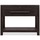 Driftwood One-Drawer Nightstand with Stone In Burnt Timber