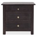 Driftwood Three-Drawer Nightstand In Burnt Timber