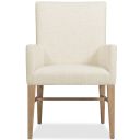 Driftwood Upholstered Arm Chair In Beige and Light Wood