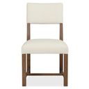 Driftwood Upholstered Side Chair In Beige and Medium Wood