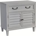 The appearance of Dunescape 2 Door Nightstand In White designed by American Woodcrafters in the transitional interior design. This white piece of furniture  was selected by 1StopBedrooms from Dunescape Collection to add a touch of cosiness and style into your home. Sku: 1210-412. Material: Mahogany.