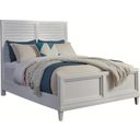 The appearance of Dunescape Queen Panel Bed In White designed by American Woodcrafters in the transitional interior design. This white piece of furniture  was selected by 1StopBedrooms from Dunescape Collection to add a touch of cosiness and style into your home. Sku: 1210-957;1210-952;1210-880. Bed Type: Panel Bed. Bed Size: Queen. Material: Mahogany.