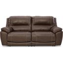 The appearance of Dunleith Power Reclining Loveseat In Chocolate designed by Signature Design by Ashley in the modern / contemporary interior design. This chocolate piece of furniture  was selected by 1StopBedrooms from Dunleith Collection to add a touch of cosiness and style into your home. Sku: U7160458;U7160462. Material: Leather Match.