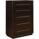 The appearance of Durango 5-drawer Chest Smoked Peppercorn designed by Coaster in the modern / contemporary interior design. This peppercorn piece of furniture  was selected by 1StopBedrooms from Durango Collection to add a touch of cosiness and style into your home. Sku: 223265. Material: Wood.