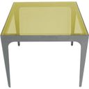 The appearance of Dynasty End Table With Yellow Glass Top designed by Bellini Modern Living in the modern / contemporary interior design. This yellow piece of furniture  was selected by 1StopBedrooms from Dynasty Collection to add a touch of cosiness and style into your home. Sku: Dynasty ET YEL. Material: Glass.
