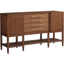 The appearance of Palm Desert Eagle Falls Sideboard In Sonoran designed by Tommy Bahama in the transitional interior design. This sonoran piece of furniture was selected by 1StopBedrooms from Palm Desert Collection to add a touch of cosiness and style into your home. Sku: 575-869. Material: Wood.