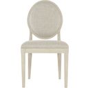 The appearance of East Hampton Oval Back Side Chair designed by Bernhardt in the modern / contemporary interior design. This cerused linen piece of furniture was selected by 1StopBedrooms from East Hampton Collection to add a touch of cosiness and style into your home. Sku: 395561. Material: Fabric.