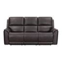 The appearance of Easton Zero Gravity Power Reclining Sofa with Headrest and Foodrest In Steamboat Brown designed by Parker House in the transitional interior design. This steamboat brown piece of furniture was selected by 1StopBedrooms from Easton Collection to add a touch of cosiness and style into your home. Sku: MEAS-832P3Z-STBR. Material: Top Grain Leather.