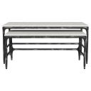 The appearance of Ebby 2-Piece Genuine Marble Top Nesting Coffee Tables In White and Antique Black designed by Coaster in the modern / contemporary interior design. This white and antique black piece of furniture  was selected by 1StopBedrooms from Ebby Collection to add a touch of cosiness and style into your home. Sku: 710740. Material: MDF.