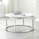 The appearance of Echo Marble Top Round Coffee Table In White designed by Steve Silver in the transitional interior design. This white piece of furniture  was selected by 1StopBedrooms from Echo Collection to add a touch of cosiness and style into your home. Sku: EC100WC. Material: Marble.
