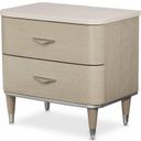 The appearance of Eclipse Nightstand In Moonlight designed by Michael Amini in the modern / contemporary interior design. This moonlight piece of furniture  was selected by 1StopBedrooms from Eclipse Collection to add a touch of cosiness and style into your home. Sku: KI-ECLP040-135. Material: Steel.