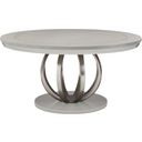 The appearance of Eclipse Round Dining Table In Moonlight designed by Michael Amini in the modern / contemporary interior design. This moonlight piece of furniture was selected by 1StopBedrooms from Eclipse Collection to add a touch of cosiness and style into your home. Sku: KI-ECLP001B-135;KI-ECLP001T-135. Table Top Shape: Round. Material: Rubberwood. Size: 60".