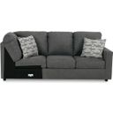 The appearance of Edenfield RAF Sofa with Corner Wedge In Charcoal designed by Signature Design by Ashley in the modern / contemporary interior design. This charcoal piece of furniture was selected by 1StopBedrooms from Edenfield Collection to add a touch of cosiness and style into your home. Sku: 2900349. Material: Fabric.