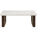 Edwyn Coffee Table with Natrual Marble Top In Espresso and Natural