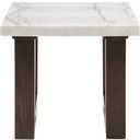 Edwyn End Table with Natrual Marble Top In Espresso and Natural