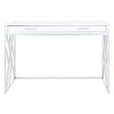 The appearance of Elaine White and Silver 1 Drawer Desk designed by Safavieh in the modern / contemporary interior design. This white and silver piece of furniture was selected by 1StopBedrooms from Elaine Collection to add a touch of cosiness and style into your home. Sku: DSK2201B. Material: Steel.