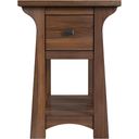 The appearance of Eldora Chairside Table In Saddle Brown designed by A-America in the modern / contemporary interior design. This saddle brown piece of furniture was selected by 1StopBedrooms from Eldora Collection to add a touch of cosiness and style into your home. Sku: ELDSB7030. Material: Mahogany.