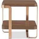 The appearance of Eleana End Table In Walnut and Bronze designed by Hooker in the transitional interior design. This walnut and bronze piece of furniture was selected by 1StopBedrooms from Eleana Collection to add a touch of cosiness and style into your home. Sku: 7252-80313-85. Material: Walnut Veneer.