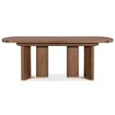Eleana Rectangle Dining Table with Two 20 Inch Leaves In Walnut and Bronze