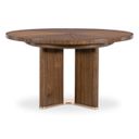 Eleana Round Dining Table with One 20 Inch Leaf In Walnut and Bronze