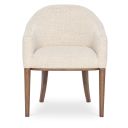 Eleana Upholstered Arm Chair In Walnut and Beige