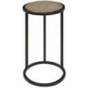 Elements Metal And Wood Top Chairside Table In Toffee
