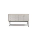 The appearance of Elements Server With Metal Base In Vanilla designed by Bernell in the transitional interior design. This vanilla piece of furniture was selected by 1StopBedrooms from Elements Collection to add a touch of cosiness and style into your home. Sku: 3062-525. Material: Oak Veneer.