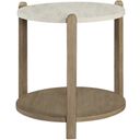 Elements Stone Top End Table In Toffee