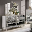 The appearance of Eliora Dresser In Silver designed by Furniture of America in the glam interior design. This silver piece of furniture was selected by 1StopBedrooms from Eliora Collection to add a touch of cosiness and style into your home. Sku: FOA7890D. Material: Wood.