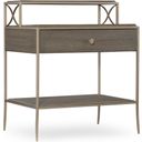 The appearance of Elixir Soft Dark Wood 1 Drawer Leg Nightstand designed by Hooker in the modern / contemporary interior design. This dark wood piece of furniture was selected by 1StopBedrooms from Elixir Collection to add a touch of cosiness and style into your home. Sku: 5990-90116-DKW. Material: Walnut Veneer.