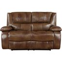 The appearance of Ellicott Double Reclining Loveseat In Brown designed by Homelegance in the transitional interior design. This brown piece of furniture was selected by 1StopBedrooms from Ellicott Collection to add a touch of cosiness and style into your home. Sku: 9639BR-2. Material: Leather.