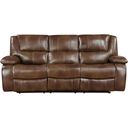 The appearance of Ellicott Double Reclining Sofa In Brown designed by Homelegance in the transitional interior design. This brown piece of furniture was selected by 1StopBedrooms from Ellicott Collection to add a touch of cosiness and style into your home. Sku: 9639BR-3. Material: Leather.