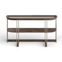 The appearance of Elora Demilune Sofa Table designed by Magnussen in the transitional interior design. This walnut piece of furniture  was selected by 1StopBedrooms from Elora Collection to add a touch of cosiness and style into your home. Sku: T5639-75. Material: Rubberwood.