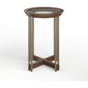 The appearance of Elora Round Accent Table In Walnut designed by Magnussen in the modern / contemporary interior design. This walnut piece of furniture  was selected by 1StopBedrooms from Elora Collection to add a touch of cosiness and style into your home. Sku: T5639-35. Material: Rubberwood.