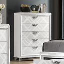 The appearance of Emmeline Chest In White designed by Furniture of America in the modern / contemporary interior design. This white piece of furniture was selected by 1StopBedrooms from Emmeline Collection to add a touch of cosiness and style into your home. Sku: FOA7147WH-C. Material: Wood.