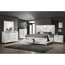 The appearance of Emmeline Queen Bed In White designed by Furniture of America in the modern / contemporary interior design. This white piece of furniture was selected by 1StopBedrooms from Emmeline Collection to add a touch of cosiness and style into your home. Sku: FOA7147WH-Q-1;FOA7147WH-Q-2;FOA7147WH-Q-3;FOA7147WH-Q-4. Bed Type: Platform Bed. Material: Wood. Bed Size: Queen.