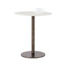 Enco Round Bar Table In Antique Gold and White