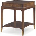 The appearance of End Table In Bridgeton designed by Century Furniture in the transitional interior design. This bridgeton piece of furniture  was selected by 1StopBedrooms from Bridgeton Collection to add a touch of cosiness and style into your home. Sku: 49H-621. Material: Walnut Veneer.