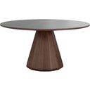 The appearance of Eric 53 Inch Round Dining Table With Marbled Ceramic Top In Walnut and Gray designed by Casabianca Home in the modern / contemporary interior design. This gray and walnut piece of furniture  was selected by 1StopBedrooms from Eric Collection to add a touch of cosiness and style into your home. Sku: CB-7605-53. Table Top Shape: Round. Material: MDF. Size: 53".