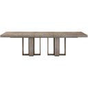 The appearance of Erinn V X Universal Del Monte Dining Table In Weathered Oak designed by Universal in the modern / contemporary interior design. This weathered oak piece of furniture  was selected by 1StopBedrooms from Erinn V X Universal Collection to add a touch of cosiness and style into your home. Sku: U225A755. Material: Metal. Table Top Shape: Rectangular. Size: 42" x 112".