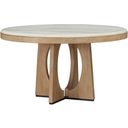 The appearance of Escape 54 Inch Round Dining Table In Light Brown designed by Parker House in the transitional interior design. This light brown piece of furniture was selected by 1StopBedrooms from Escape Collection to add a touch of cosiness and style into your home. Sku: DESC#54B;DESC#54T. Table Top Shape: Round. Material: Rubberwood. Size: 54".