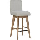 The appearance of Escape Dining Upholstered Swivel Barstool In Glazed Natural Oak Mirage Mist designed by Parker House in the transitional interior design. This glazed natural oak piece of furniture was selected by 1StopBedrooms from Escape Collection to add a touch of cosiness and style into your home. Sku: DESC#2530S. Material: Polyester.