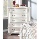 The appearance of Esparanza Chest In Pearl White designed by Furniture of America in the traditional interior design. This pearl white piece of furniture was selected by 1StopBedrooms from Esparanza Collection to add a touch of cosiness and style into your home. Sku: CM7478WH-C. Material: Leather.