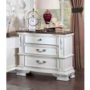 The appearance of Esparanza Nightstand In Pearl White designed by Furniture of America in the traditional interior design. This pearl white piece of furniture was selected by 1StopBedrooms from Esparanza Collection to add a touch of cosiness and style into your home. Sku: CM7478WH-N. Material: Leather.