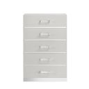 The appearance of Europa 5 Drawer Chest In White designed by New Classic in the glam interior design. This white piece of furniture  was selected by 1StopBedrooms from Europa Collection to add a touch of cosiness and style into your home. Sku: B1840-070. Material: Wood.